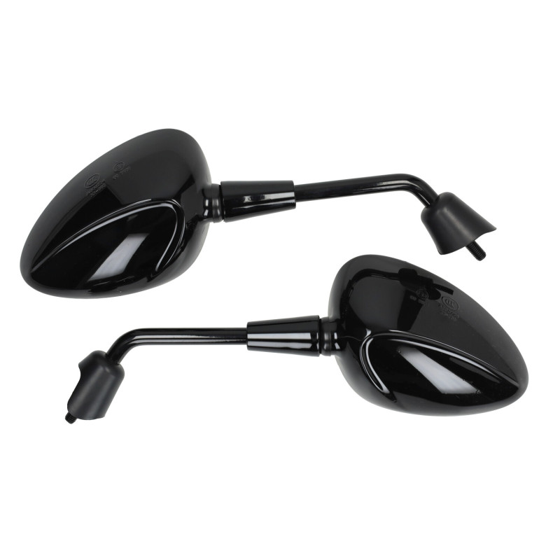 mirror set DMP short right screw thread m8 black gloss sprint, zip