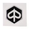 sticker logo front cover Zip2000 hexagon black/clear piaggio, zip 2t , zip 4t, zip2000, zip2000sp
