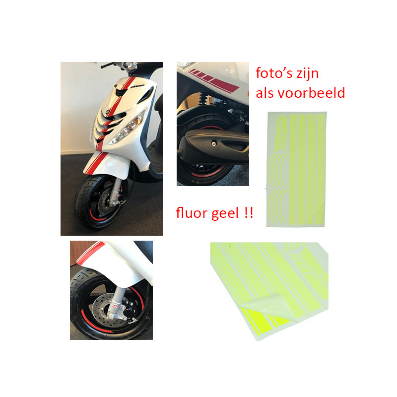 sticker set sport euro-2/4/5 AMG 14-piece yellow fluor 14-parts zip2000