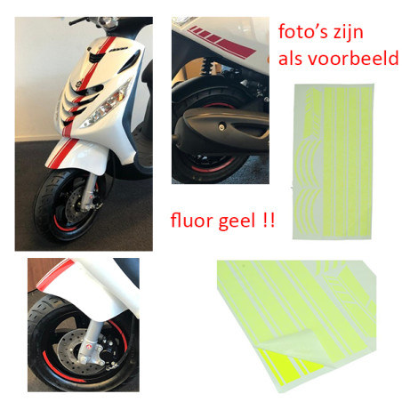 stickerset sport euro-2/4/5 AMG geel fluor 14-delig zip2000