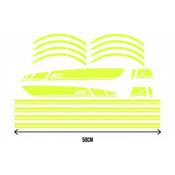 stickerset sport euro-2/4/5 AMG geel fluor 16-delig primavera, sprint