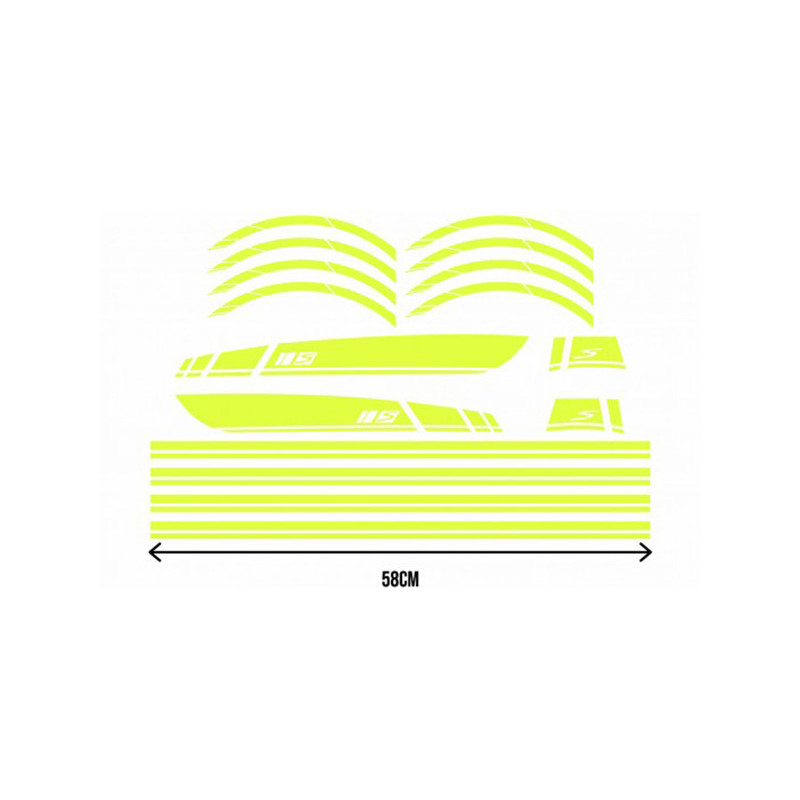 sticker set sport euro-2/4/5 AMG yellow fluor 16-parts Primavera, sprint
