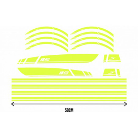 stickerset sport euro-2/4/5 AMG geel fluor 16-delig primavera, sprint