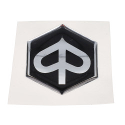 sticker logo front cover black/black black piaggio, zip2000