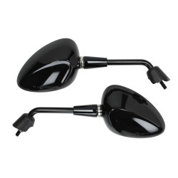 mirror set short model original E-mark m8 black gloss vespa, sprint