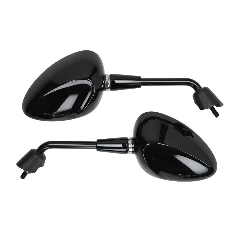 mirror set short model original E-mark m8 black gloss vespa, sprint