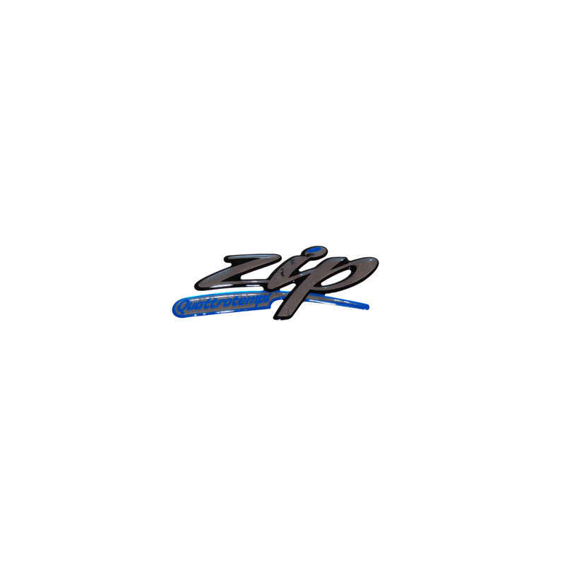 embleem Piaggio origineel woord [zip quattro] zijscherm 3d zwart/chroom zip2006 4t 620835