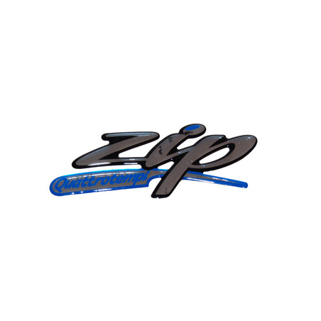 emblem Piaggio original word [zip quattro] side cover 3d black/chrome zip2006 4t 620835