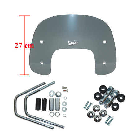 windshield Piaggio original with mounting set low 27cm smoke vespa S 672305