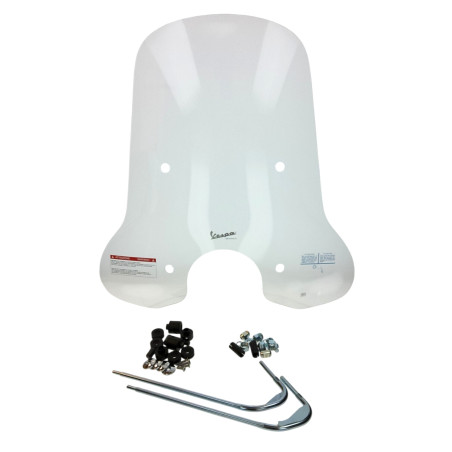 windscherm Piaggio origineel met bevestigingsset hoog helder 73cm elettrica, primavera 1b001042