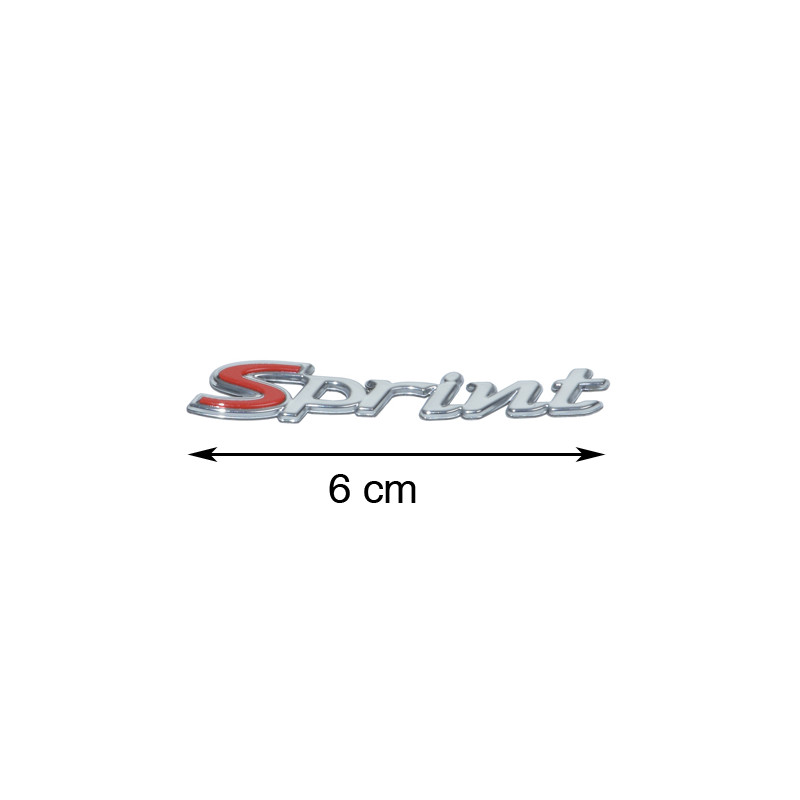 embleem Piaggio origineel woord [sprint] voorscherm chroom sprint 50/125/150 1b001263