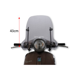 windshield Malossi with mounting set low 43cm smoke Primavera 4516332