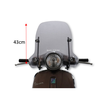 windshield Malossi with mounting set low 43cm smoke Primavera 4516332