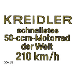 sticker snellstes 50-ccm-motorrad der welt 210 km/h gold kreidler