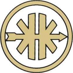 sticker rond logo 3.5cm zwart/goud kreidler