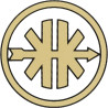 sticker rond logo 3.5cm zwart/goud kreidler