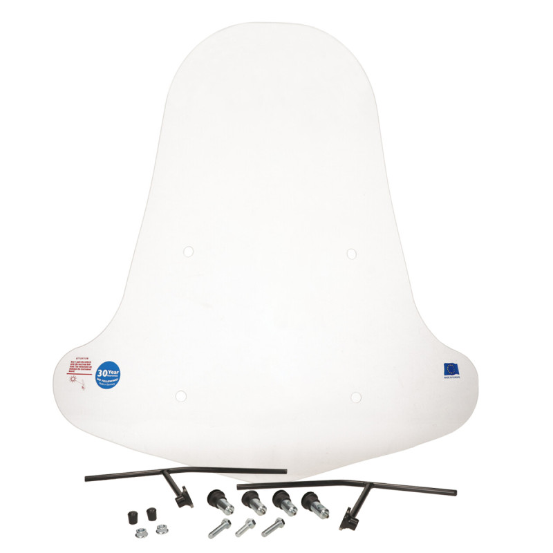 windshield Regia with mounting set (made in EU) AGM Goccia tomos 72cm clear agm Goccia GEV1000, Tomos A35