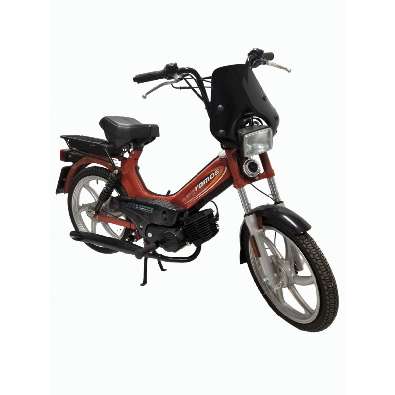 windshield Regia with mounting set (made in EU) /headlight spoiler (made in EU) gloss black puch maxi, Tomos