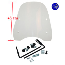 windshield Regia with mounting set high (made in EU) clear baotian, BTC Roma, livorno, speedy, v-clic