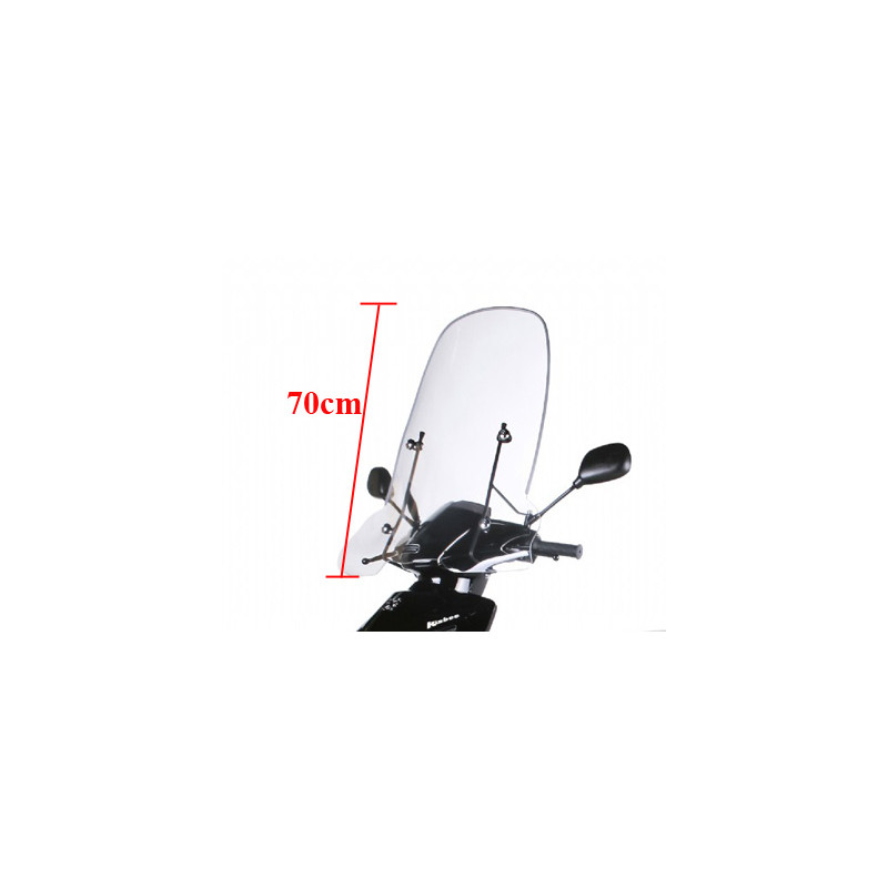 windshield Peugeot original with mounting set high 70cm clear kisbee 4t pg530-kis-p0l