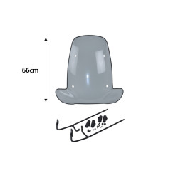windshield Peugeot original with mounting set high o.t. 66cm smoke viva 745421