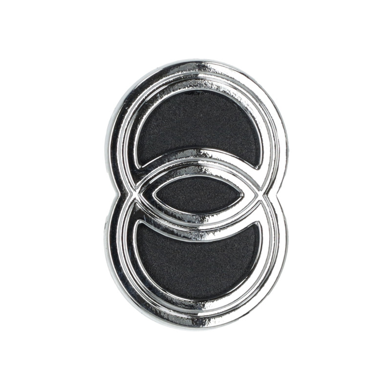 clip-on logo front cover chrome/black gilera, runner 50/125/180/200 573508