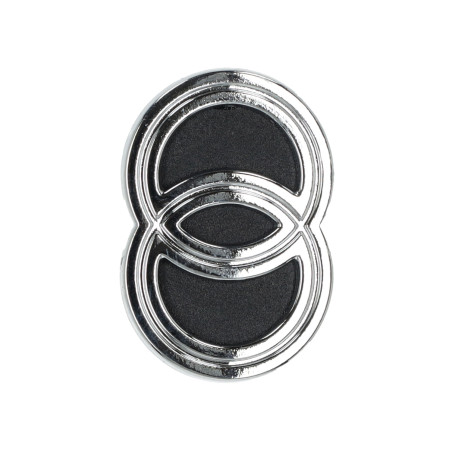 clip-on logo front cover chrome/black gilera, runner 50/125/180/200 573508