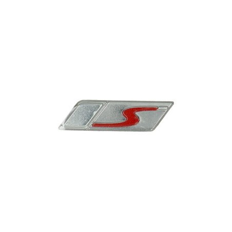 emblem Piaggio original leg shield lid word [S] (S) red/silver gts 125-150, sprint 50/125/150, gts super 300cc 2h003201