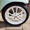 stickerset Piaggio origineel wielbies compleet vespa voor/achter 12 inch wit/blauw primavera 50/125/150, sprint 50/125/150 2h003