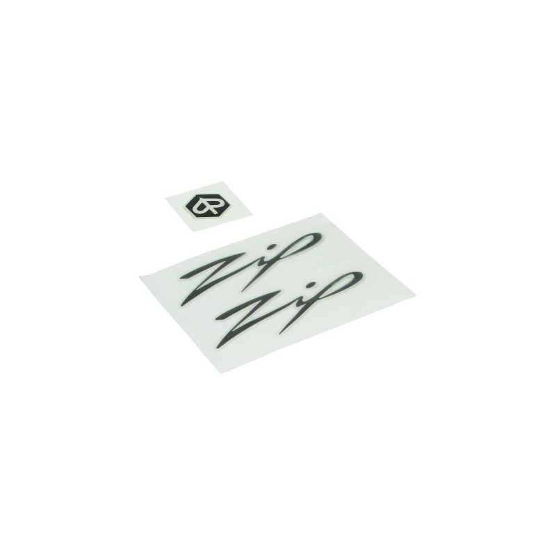 embleemset 3d zwart/transparant 3-delig zip 2t , zip 4t, zip2000