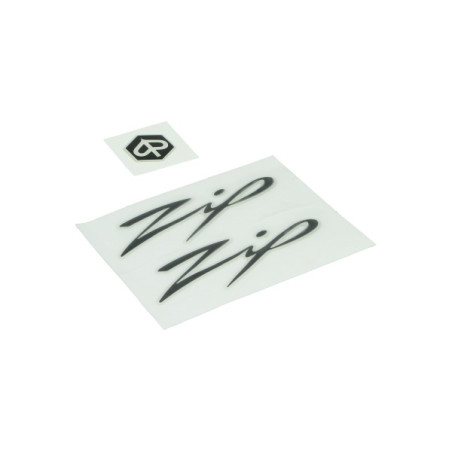 embleemset 3d zwart/transparant 3-delig zip 2t , zip 4t, zip2000