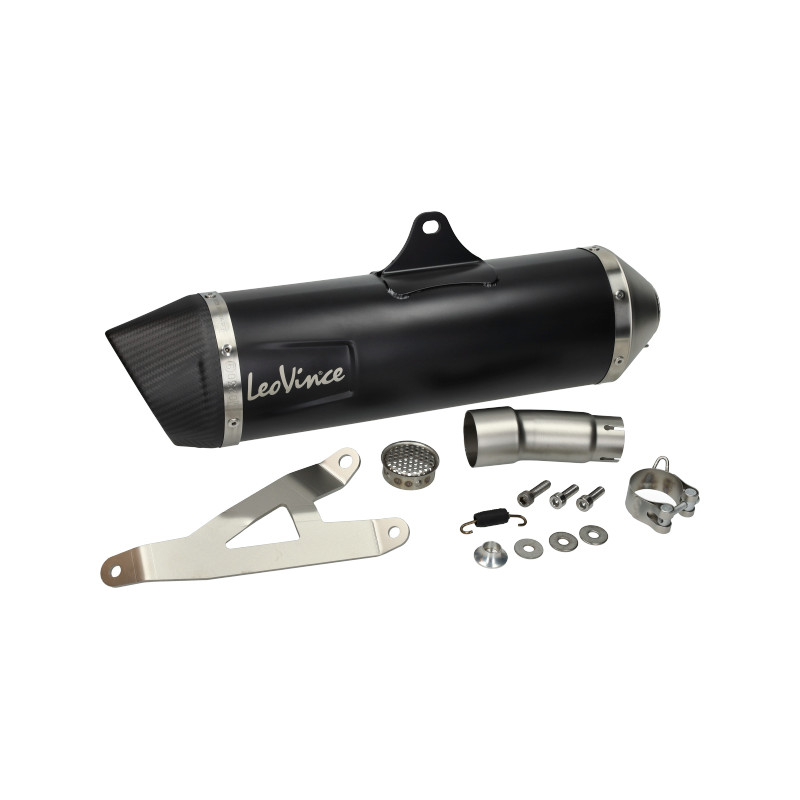 exhaust Leovince e-approval slip-on Piaggio black matt/carbon mp3, beverly, fuoco, x8, x9 14005