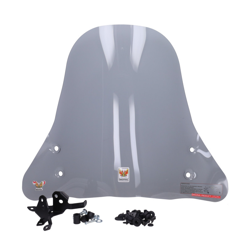 windscherm isotta met bevestigingsset hoog smoke Piaggio1+ (one) op op