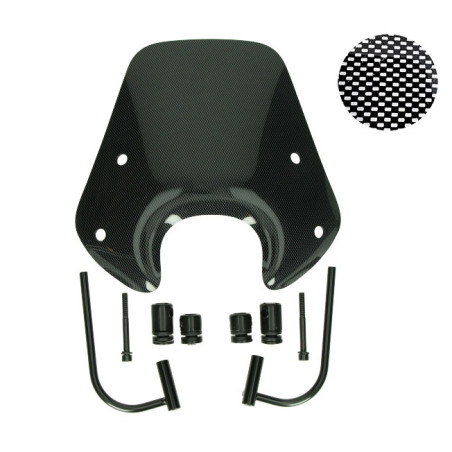 windshield Regia with mounting set low 30cm (made in EU) 30cm carbon zip2000