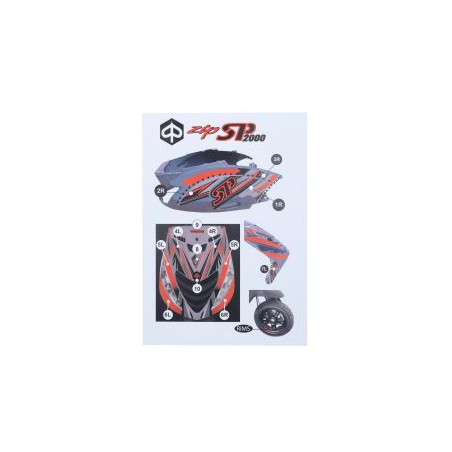 sticker set special orange fluor 16-parts zip 2t , zip 4t, zip sp