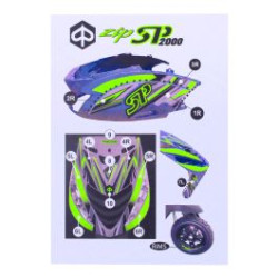 sticker set special green fluor 16-parts zip 2t , zip 4t