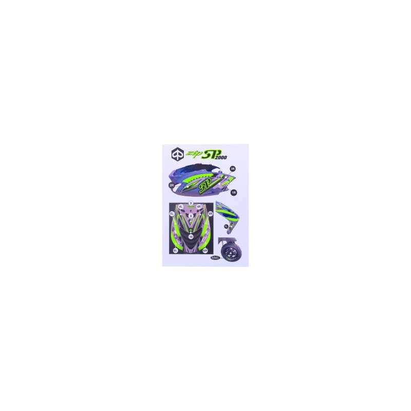 sticker set special green fluor 16-parts zip 2t , zip 4t