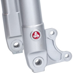 sticker set front fork leg (made in EU) Sebac 2 piece red/white piaggio