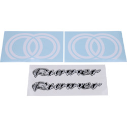 sticker set 3d 3D black/grey 4-parts gilera, runner 50/125/180/200