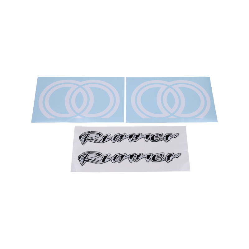 sticker set 3d 3D black/grey 4-parts gilera, runner 50/125/180/200