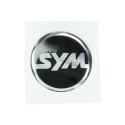 emblem logo round 40mm black/chrome