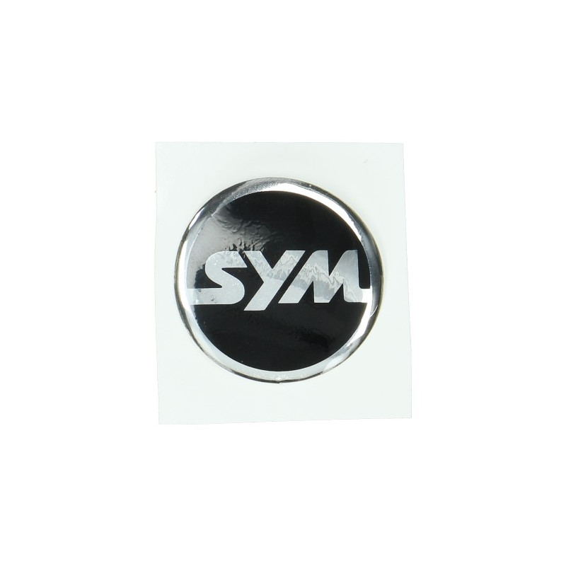 embleem Sym logo rond 40mm zwart/chroom