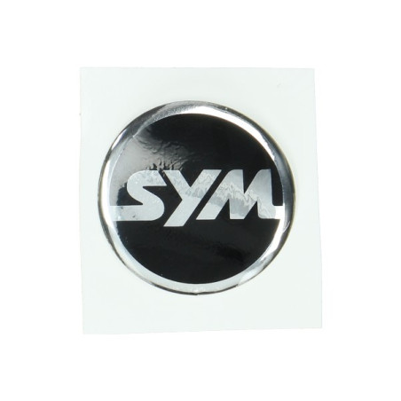 emblem logo round 40mm black/chrome