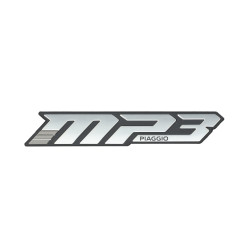 emblem Piaggio original word [mp3] side cover euro 5/5+ chrome/black mp3 530 HPE, mp3-400cc 2h005222