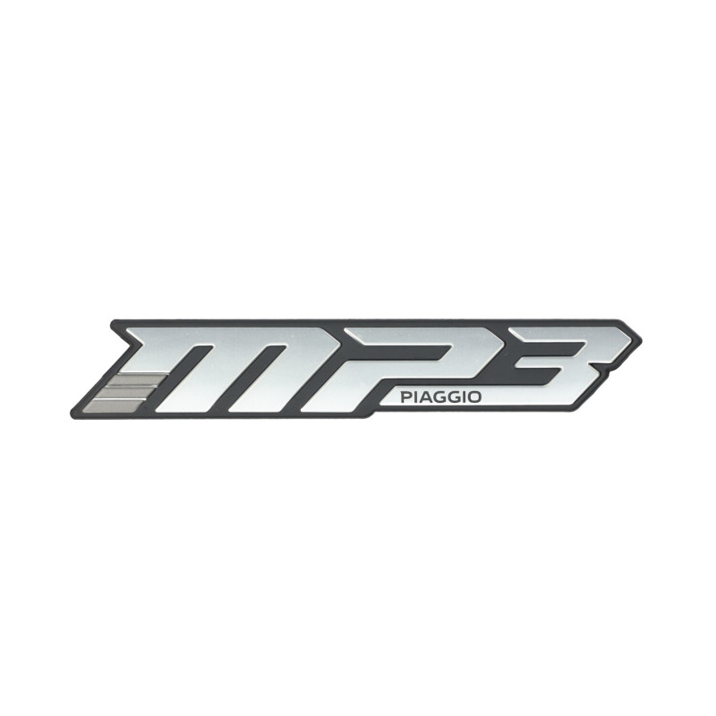 embleem Piaggio origineel woord [mp3] zijscherm euro-5/5+ chroom/zwart mp3 530 HPE, mp3-400cc 2h005222