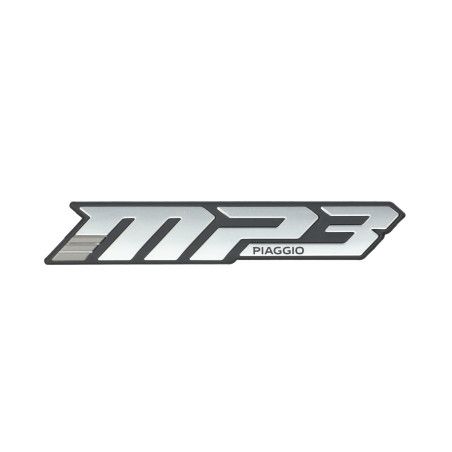 emblem Piaggio original word [mp3] side cover euro 5/5+ chrome/black mp3 530 HPE, mp3-400cc 2h005222