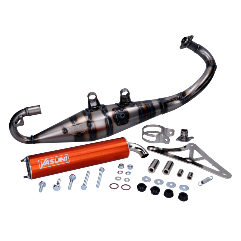 uitlaat yasuni yasuni-R oranje gilera runner 50, sco piaggio 2t tub420n