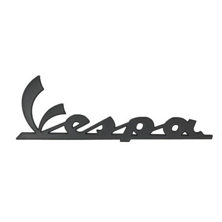 embleem Piaggio origineel woord [vespa] zijscherm mat zwart gtv 300, gtv 310 2h005862