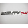 emblem Kymco original word [agility 50] side cover alu/red agility 86202-ldc8-e90-t01