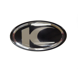 embleem Kymco origineel logo dik zwart/chroom agility 16+ , downtown, new like, super-8 86102-alg1-e00-t01